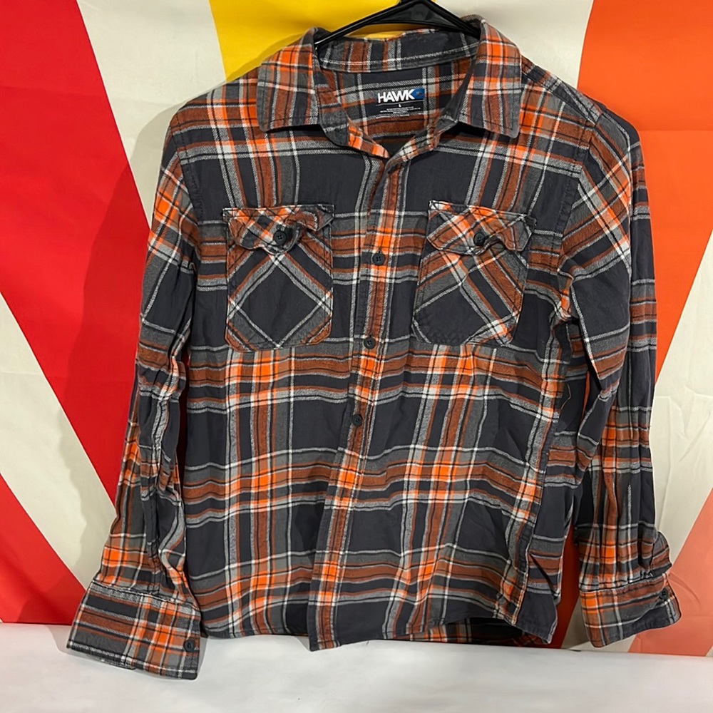 Boys youth, hawk flannel shirt-L